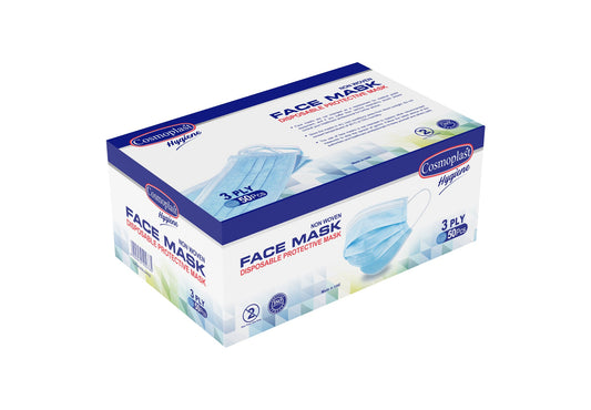 Cosmoplast Hygiene Blue Medical Face Mask 3PLY - 50 Pcs